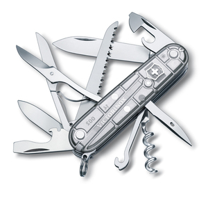 Нож Victorinox Huntsman, 91 мм, 15 функций, полупрозрачный серебристый, фото 1