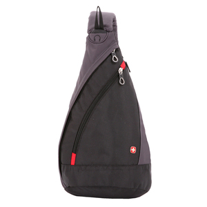 Рюкзак Swissgear с одним плечевым ремнем, черный/серый, 25x15x45 см, 7 л, фото 1