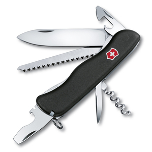 Нож Victorinox Forester, 111 мм, 12 функций, с фиксатором лезвия, черный