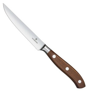 Нож Victorinox для стейка, лезвие 12 см, серрейторная заточка, дерево (подарочная упаковка), фото 1