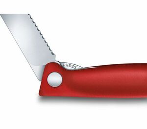 Нож Victorinox столовый, лезвие 11 см, серрейторная заточка, красный, фото 4