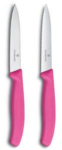 Набор Victorinox кухонный, 2 предмета, лезвие прямое и волнистое, розовый