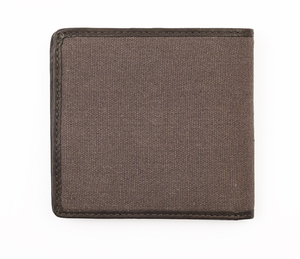 Портмоне Zippo, коричневое, натуральная кожа/холщовая ткань, 11×1,5×10,5 см, фото 4