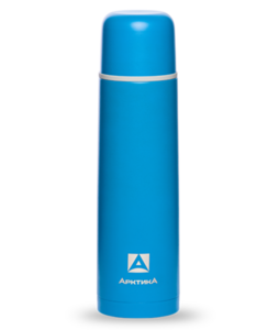 Термос Арктика (1 литр) с узким горлом, пластиковый корпус, синий, фото 2