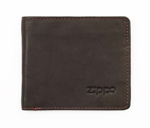 Портмоне Zippo, коричневое, натуральная кожа, 11×1,2×10 см, фото 1
