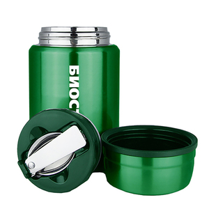 Термос для еды Biostal Охота (0,5 литра), с ложкой, зеленый, фото 7