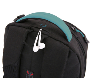 Рюкзак Swissgear, черный/бирюзовый, 32x15x46 см, 22 л, фото 6