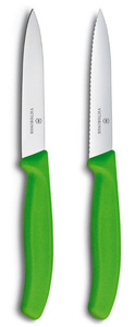 Набор Victorinox кухонный, 2 предмета, лезвие прямое и волнистое, зеленый, фото 1