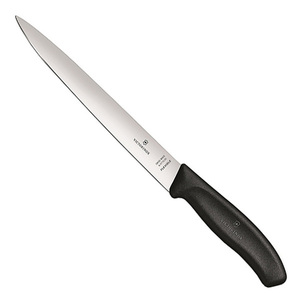 Нож Victorinox филейный, лезвие 20 см гибкое, черный, в картонном блистере, фото 1