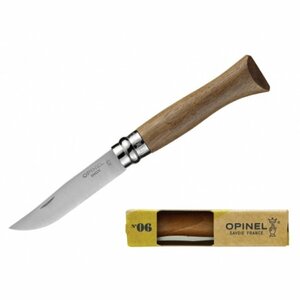 Нож Opinel №6, нержавеющая сталь, ореховая рукоять в картонной коробке 002025, фото 3