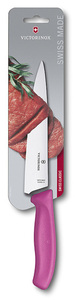 Нож Victorinox разделочный, лезвие 19 см, розовый, в картонном блистере, фото 2