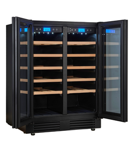 Винный шкаф CellarPrivate встраиваемый, двухзонный на 42 бутылки черный, скрытая ручка CP042-2TBH, фото 7