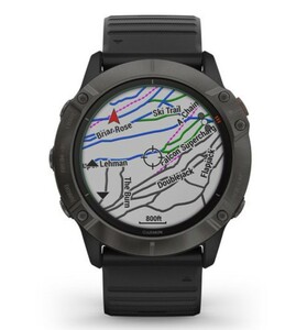 Умные часы Garmin Fenix 6X Pro Solar титановый серый DLC с черным ремешком, фото 4