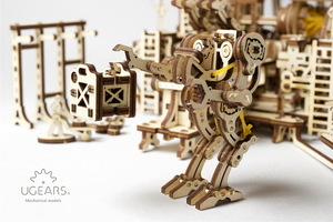 Механический деревянный конструктор Ugears Фабрика роботов, фото 8