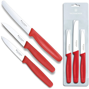 Набор из 3 ножей Victorinox Standard Paring Knife Set кухонный, 3 предмета, красный, фото 2