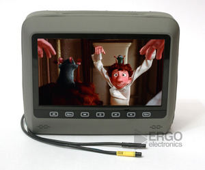 Подголовник со встроенным DVD плеером и LCD монитором 9" ERGO ER9HD (Серый), фото 1