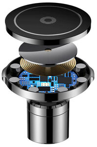 Магнитный держатель с беспроводной зарядкой Baseus Big Ears Car Mount Wireless Charger (WXER-01) black, фото 4