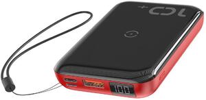 Портативное зарядное устройство Baseus Mini S Bracket 10W Wireless Charger 10000mAh 18W черный с красным, фото 2
