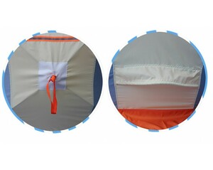 Палатка для зимней рыбалки с внутренним тентом Митек Нельма Куб-2 Люкс (оранжево-бежевый/сероголубой), фото 2