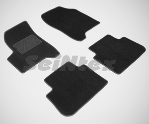 Ворсовые LUX коврики в салон Seintex для Citroen C3 Picasso 2009-н.в. (черные, 83139)