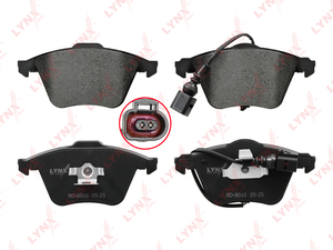 Колодки тормозные передние LYNXauto BD-8016 для AUDI A3 1.2-3.2 03-12,SKODA Superb 2.0-3.6 08>,VOLKSWAGEN Golf V 1.4-3.2 03-08/Passat 1.4-3.6 05>,SEAT Leon 05>, фото 2