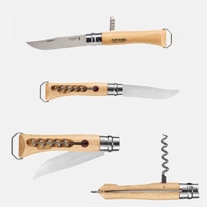 Нож со штопором и открывалкой Opinel Inox №10 VRI клинок 10см, нерж.сталь, бук, фото 1