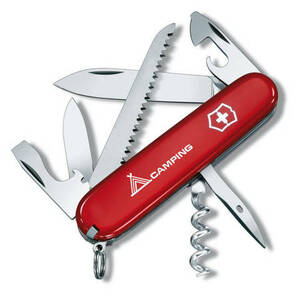 Нож Victorinox Camper, 91 мм, 13 функций, красный с логотипом "camping", фото 1