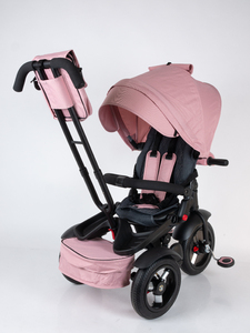 Велосипед коляска трехколесный с ручкой Tech Team Luxury розовый pink 2025, фото 7