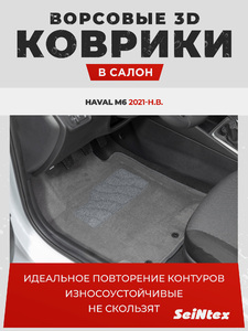 3D коврики Seintex для Haval M6 2021-н.в. (черный, 99480), фото 1