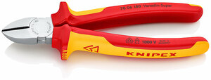 Бокорезы VDE, 180 мм, хром, 2-комп диэлектрические ручки, SB KNIPEX KN-7006180SB, фото 1