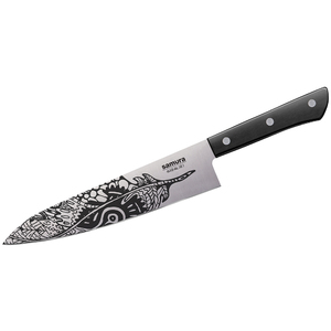 Нож Samura Harakiri Шеф, 20,8 см, корроз.-стойкая сталь, ABS пластик, черный, фото 2