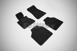 Ворсовые LUX коврики в салон Seintex для BMW 7-Ser E-66L 2001-2008 (черные, 82353)