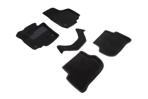 Ворсовые 3D коврики в салон Seintex для Skoda Yeti 2008-2018 (черные)