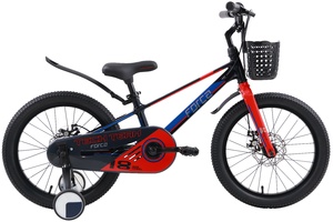 Велосипед детский Tech Team Forca 18" black/red 2024 (магниевый сплав)