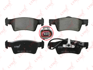 Колодки тормозные задние LYNXauto BD-8034. Для: VW Фольксваген TranSporter(Транспортер) V 1.9D-3.2 03>/ Touareg 2.5D 03-10, фото 2