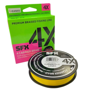 Леска плетеная SUFIX SFX 4X жёлтая 135 м 0.128 мм 5.5 кг PE 0.6, фото 1