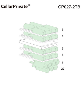 Винный шкаф CellarPrivate встраиваемый, двухзонный на 27 бутылок черный CP027-2TB, фото 4