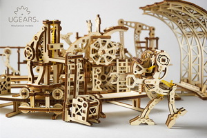 Механический деревянный конструктор Ugears Фабрика роботов, фото 12