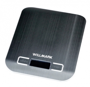 Весы кухонные WILLMARK WKS-312SS (макс 5кг.,вычет веса тары,индик.перегрузки, подсветка, нерж.сталь), фото 1
