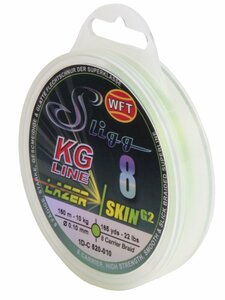 Шнур плетёный WFT KG SLIGG LAZER SKIN G2 x8 Chartreuse150/010, фото 1