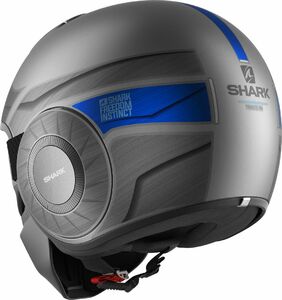 Шлем SHARK STREET DRAK TRIBUTE RM MAT Antracite/Chrome/Blue XL, фото 3