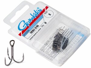 Крючки-тройники Gamakatsu 13NS TREBLE HOOKS BLACK разм. 08 10шт., фото 1