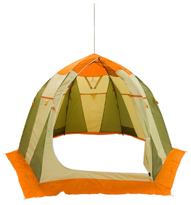 Палатка для зимней рыбалки Митек Нельма-3 (оранжево-бежевый/хаки)