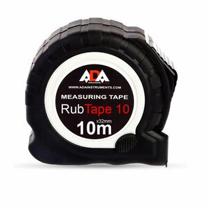 Рулетка ударопрочная ADA RubTape 10 с полимерным покрытием ленты (сталь, с двумя СТОПами, 10 м), фото 2