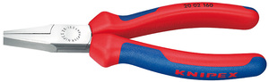 Плоскогубцы тупоносые, рифлённые губки 30 мм, длина 160 мм, фосфатированные, 2-комп ручки рукоятки KNIPEX KN-2002160, фото 1