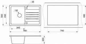 Мойка для кухни GRANULA 7602 (ST-7602 базальт), фото 3