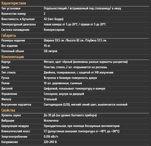 Винный шкаф CellarPrivate встраиваемый, двухзонный на 42 бутылки черный, скрытая ручка CP042-2TBH, фото 10