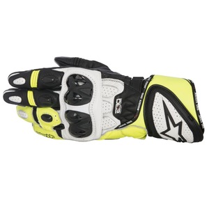 Мотоперчатки кожаные GP PLUS R GLOVES ALPINESTARS (черно-бело-желтый, 125, XL), фото 2