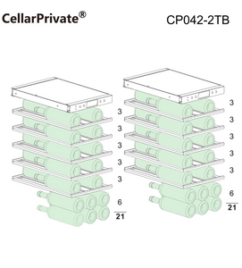 Винный шкаф CellarPrivate встраиваемый, двухзонный на 42 бутылки черный CP042-2TB, фото 2