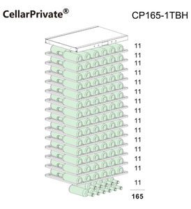 Винный шкаф CellarPrivate однокамерный на 165 бутылок черный, скрытая ручка CP165-1TBH, фото 2